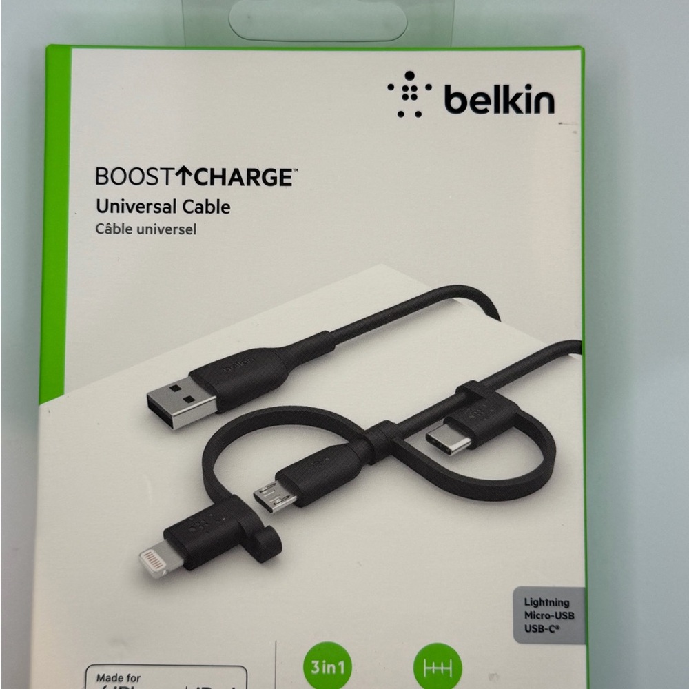 Belkin BoostCharge 3-in-1 Black Cable